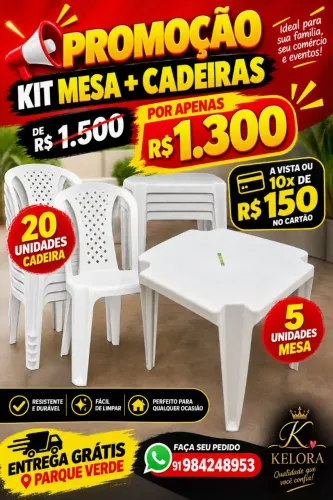 KIT FESTA 5 MESAS + 20 CADEIRAS IBAP