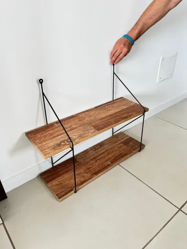 Nicho moderno prateleira dupla aramado