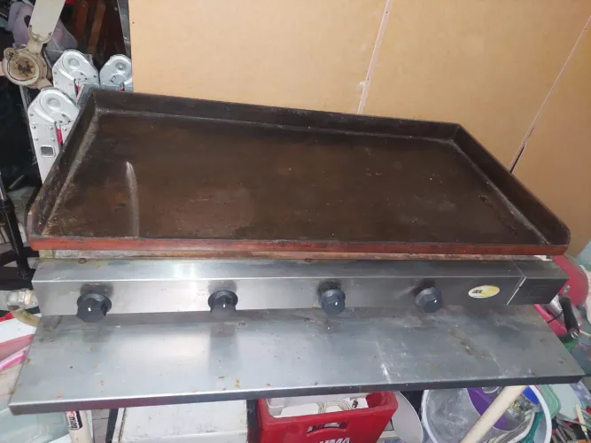 Chapa para lanches a gás edanca 1mt x 52cm x 6mm 4 queimadores