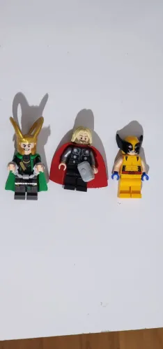 Lego Marvel Minifiguras originais (Thor, Loki, Wolverine)