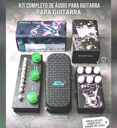 Kit Pedais cuvave multi efeito + m vave simula amps + Jam Jum mp-1 Wha Volume