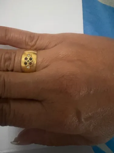Anel de noivado ouro 18k. 3.5 g.