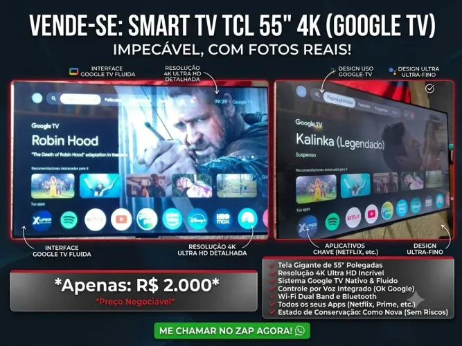 Tv smart TCL 55 polegadas