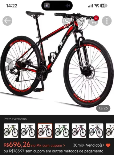 Bicicleta aro 29 com 24 marchas, leoa a descrição 