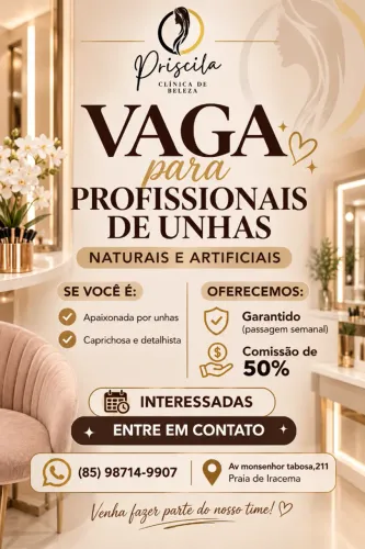 Vaga de manicure com garantido