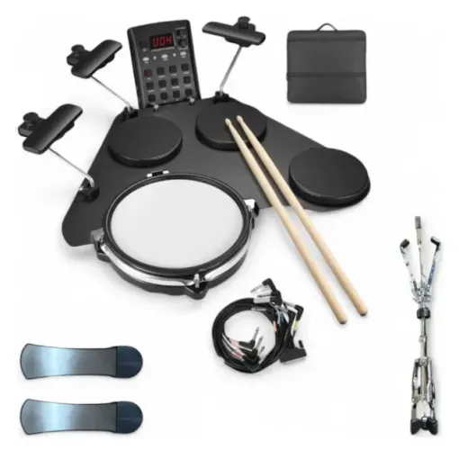 Bateria Eletrônica Portátil Seven CPD-1000 com Módulo Som USB + Suporte