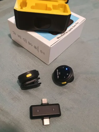 Microfone Lapela J6 duplo original com cancelamento de ruído