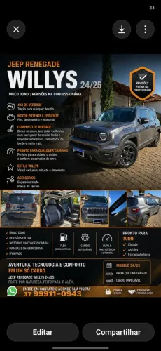 Jeep Renegade Willys T270 1.3 TB 4X4 Flex Aut. 2025
