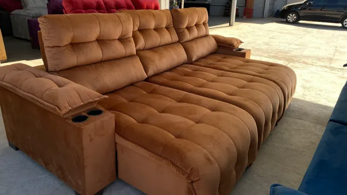 Sofa Retratil modelo Barcelona cor caramelisada 3900 direto da fabrica