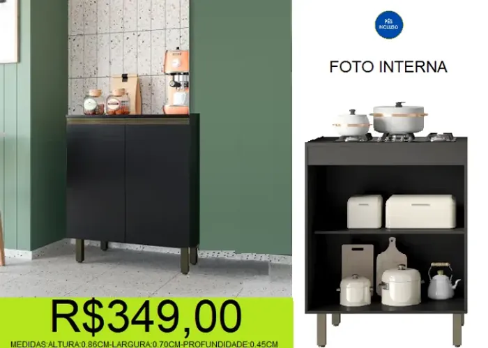 balcão - 0.70cm - linha vollare - compre hoje e receba e, até 72 horas 