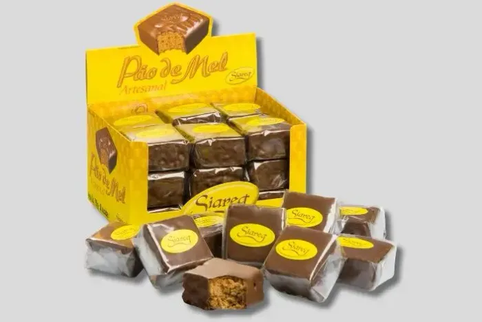 Pão de Mel Artesanal Cobertura de Chocolate Caixa com 18 unidades