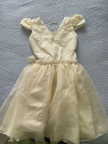 Vestido infantil Off White/Bege