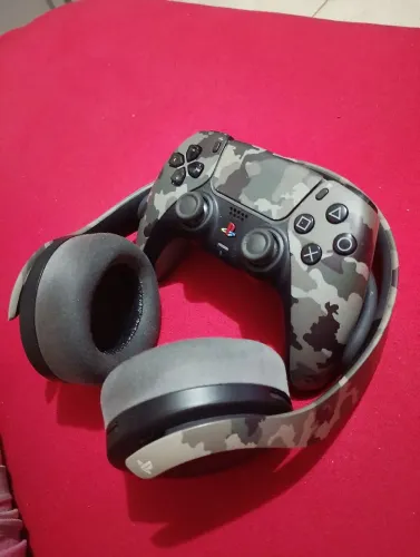 Combo controle e fone pulse 3d ps5 camuflados