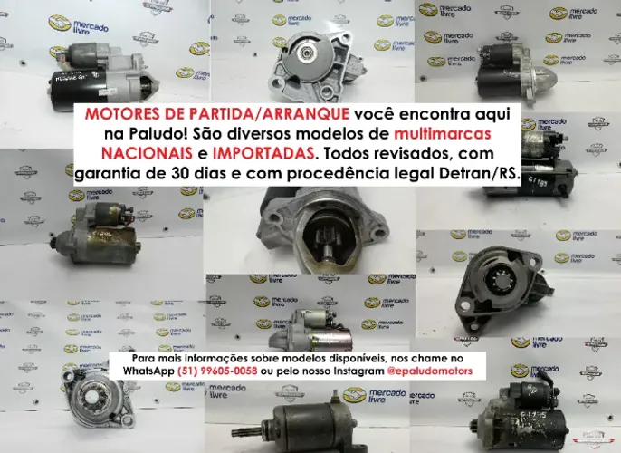 MOTOR PARTIDA/ARRANQUE MULTIMARCAS NACIONAIS E IMPORTADOS PARA CARROS E MOTOS