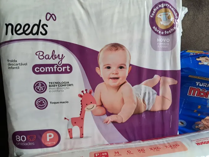 Fralda descartável Needs tam. P + Huggies