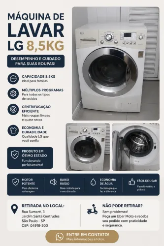 Máquina de Lavar e Secar LG 8,5 kg