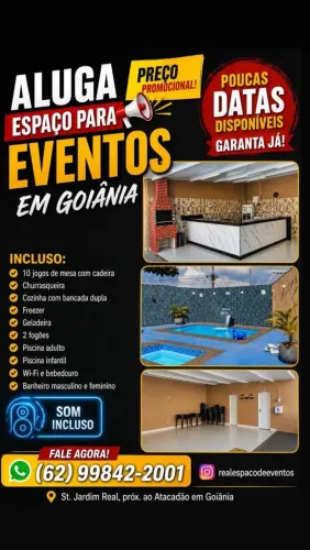 ALUGO ESPAÇO PARA EVENTOS EM GOIÂNIA COM PREÇO PROMOCIONAL