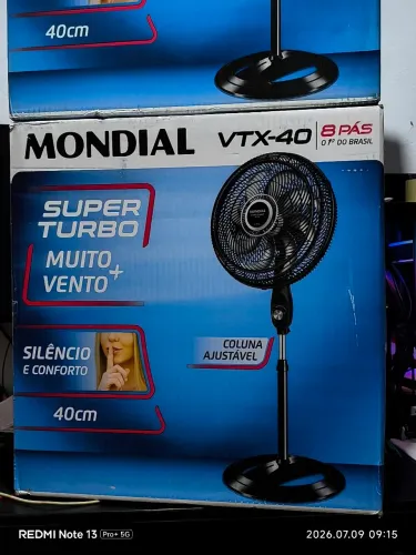 Ventilador mondial coluna 40cm 8 pas novo
