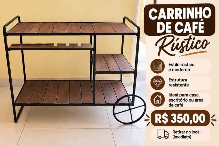 Carrinho rústico de café