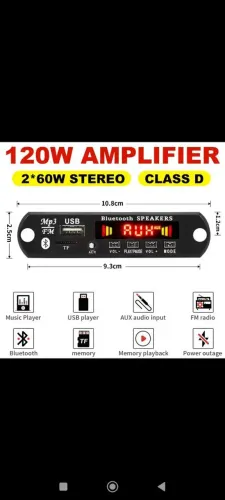 Módulo bluetooth amplificado 120 W