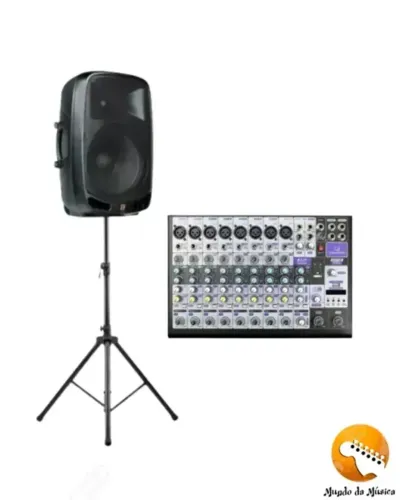 KIT-Caixa Ativa Staner Ps 1501 + MESA DE SOM WALDMAN CP-12FXU 12 CANAIS