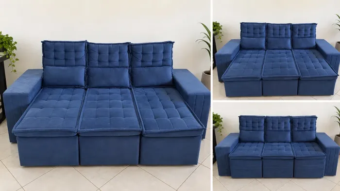 Sofá retrátil 3 lugares
