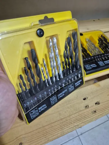 Kit de 16 Brocas Metal/ Concreto e Madeira Kit Completo