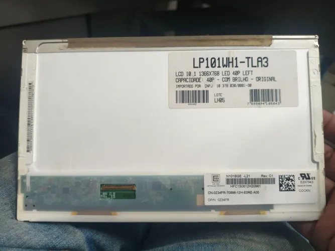 Tela Led 10.1 Modelo/Part Number: LP101WH1-TLA3