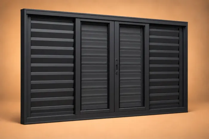 JANELA VENEZIANA ALUMÍNIO PRETO 1.00X2.00 - FABRICA NO ESPÍRITO SANTO