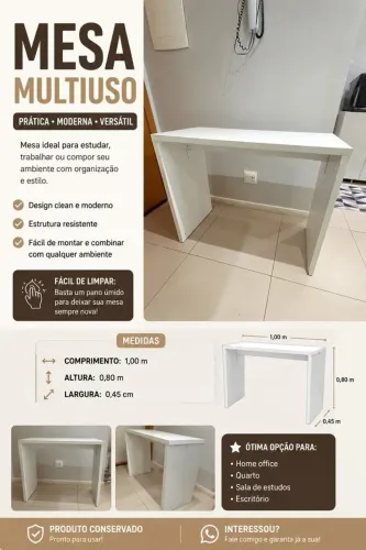 Mesa branca feita por marceneiro