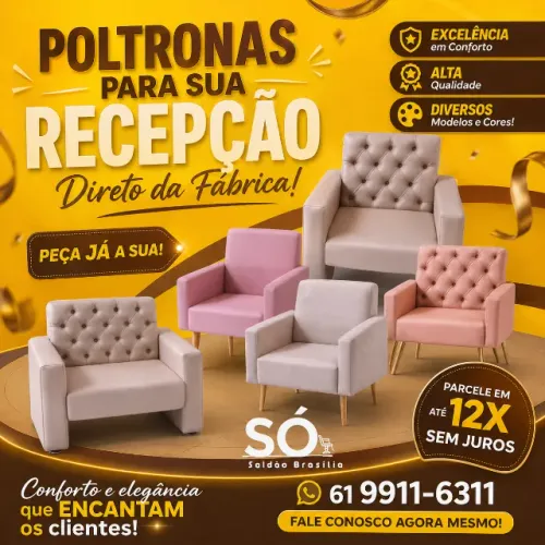 Poltronas Premium para Recepção ? Conforto, Elegância e Qualidade Direto da Fábrica!