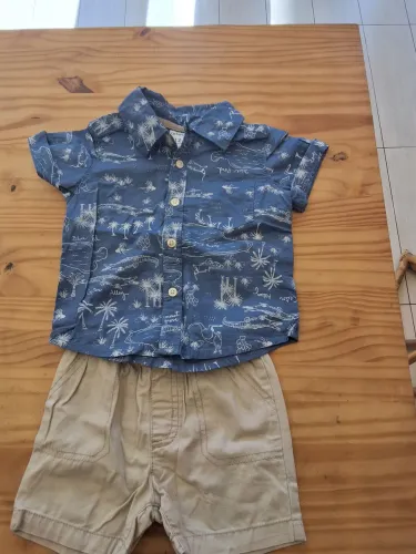 Conjunto camisa e bermuda para bebês de 1 ano carter's