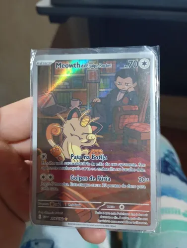 Carta pokémon Meowth da Equipe Rocket 203/182 original