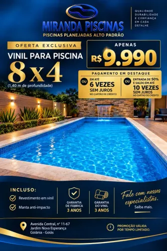 Vinil 8X4 para Piscina Alto Padrão 0.6 Com Instalação - Oferta Exclusiva