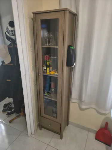 Cristaleira Ditália 1 porta de vidro e 1 gaveta