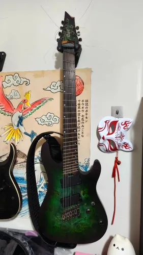 Guitarra Cort KX507 7 Cordas Mogno Captadores Fishman Fluence Verde