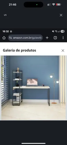 Mesa para computador escrivaninha metal e MDF