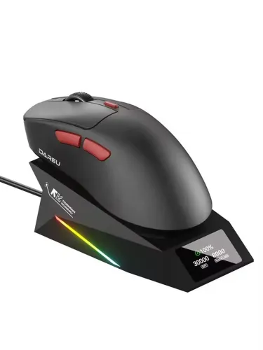 Mouse DAREU Wireless 8000Khz Paw3950 30000 DPI 750IPS Omron Micro Switch Dock LCD Screen