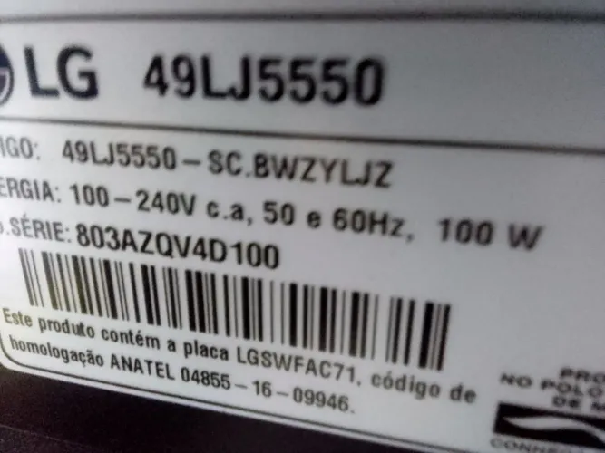 Vendo tv LG 49LJ5550 ,no estado