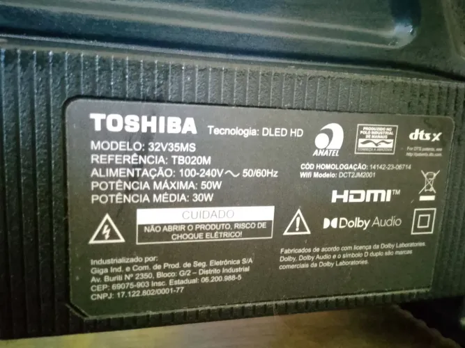 Vendo TV smart Toshiba 32 polegadas semi nova