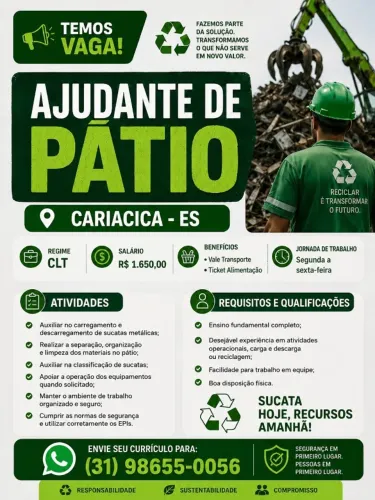 Ajudante de Pátio - Cariacica/ES