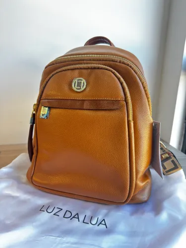 Mochila Marrom nova Luz da Lua em couro