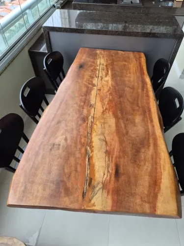 Tampo de Mesa Madeira Rústica 6 lugares