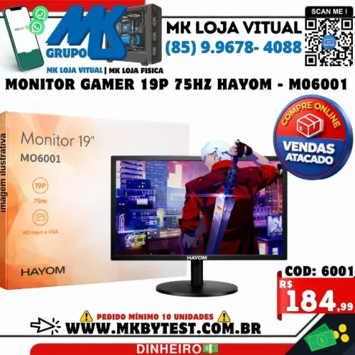Monitor Gamer 19p 75hz Hayom - M06001 ( atacado )