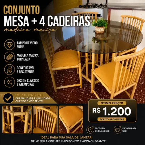 Mesa com 4 lugares