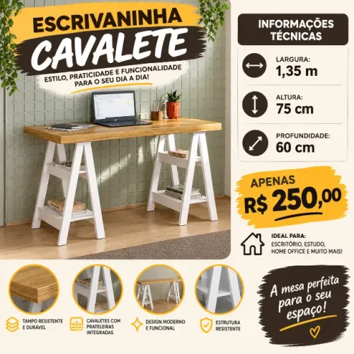 Mesa Escrivaninha Cavalete