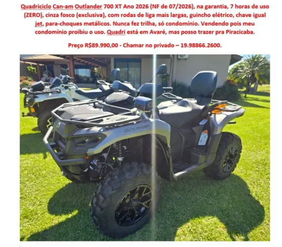 Quadriciclo zero outlander 700xt