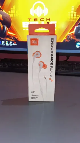 Fone JBL Endurance Run 3 branco/laranja