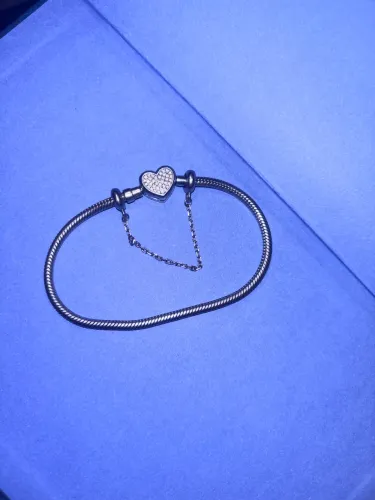 PULSEIRA LIFE CORAÇÃO EM PRATA 925 COM PEDRAS INCOLORES