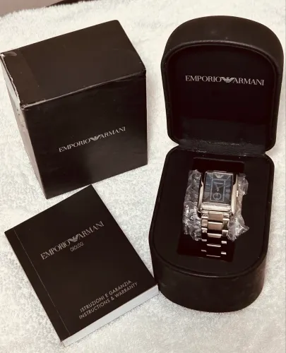 Relógio Empório Armani Ar 1638 retangular, original com livreto